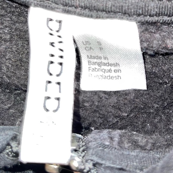 H&M Black & White hooded Zippered Sweatshirt Sz S - Picture 5 of 5